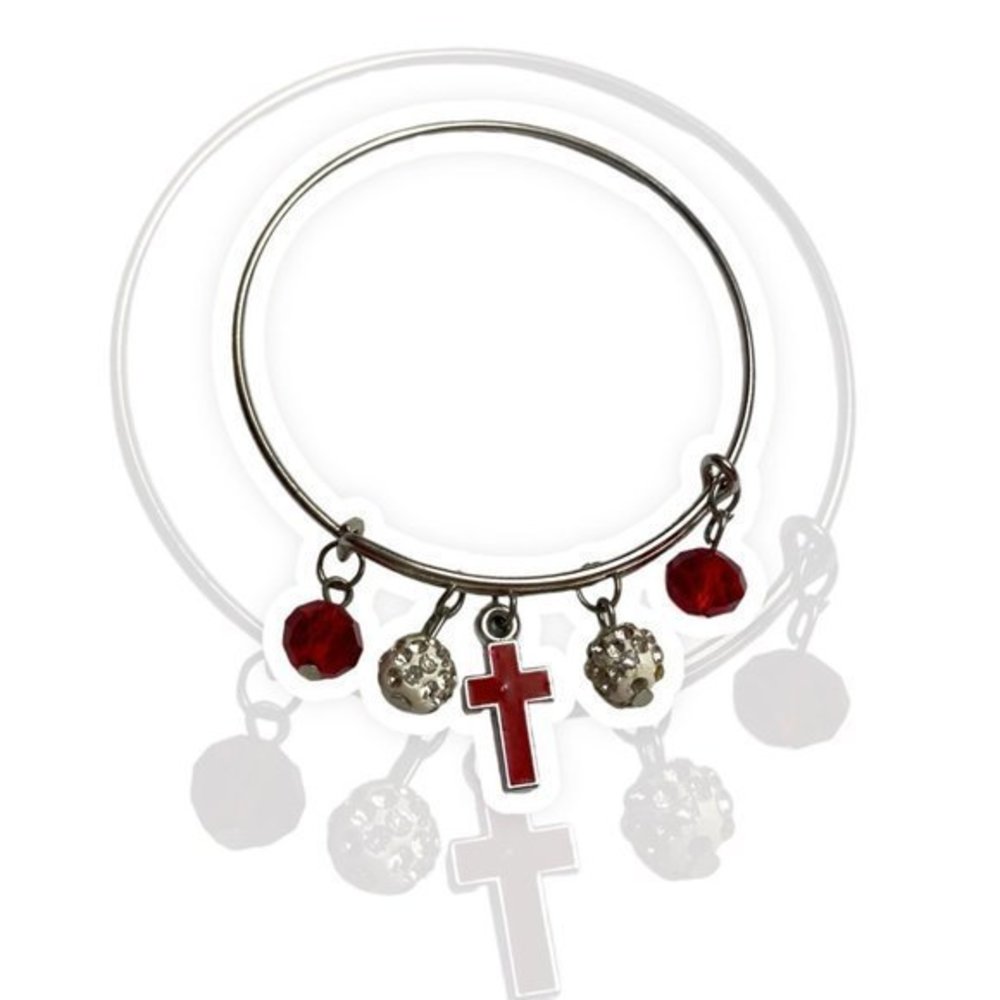Holy Cross Bangle Silver Bracelet